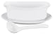 HIC 18-ounce Porcelain Gravy Boat with attached Saucer and Ladle Set