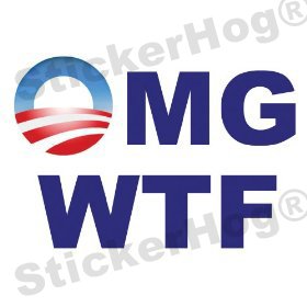 Omg Wtf Anti Obama Bumper Sticker Decal