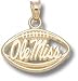 Mississippi Rebels Solid 10K Gold ''OLE MISSISSIPPI'' Pierced Football Pendant