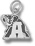 Alabama Crimson Tide Solid Sterling Silver ''A'' Elephant 3/8'' Enamel Pendant