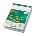 TOPS 63437 Docket Letter Size Legal Rule Double Pad, White, 100 Punched Sheets/Pad, 6/pack