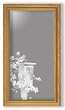 Bird Art Etching in Framed Wall Mirror, Solid Oak Frame, Hand-Rubbed Finish, 15 x 27 inches