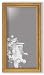 Bird Art Etching in Framed Wall Mirror, Solid Oak Frame, Hand-Rubbed Finish, 15 x 27 inches