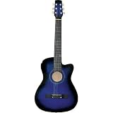 Austin Bazaar 38 Inch Blue Cutaway Guitar with Gig Bag and Accessories