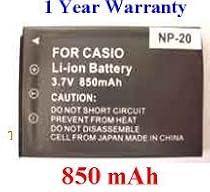 Nextop-Casio NP-20 Brand New 850mAh COMPATIBLE Battery for Casio Exilim Card EX-S600 S880 EX-M1 M2 M20 S1 S2 S20 S3 S100 S500 S60 S770 S880 Z3 Z4 Z5 Z6 Z7 Z60 Z65 Z75 Exilim Zoom EX-Z60 Z70 Z75 Z77
