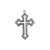 Milagros Cross Pewter Pendant on Corded Necklace