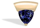 14K Yellow Gold Trillion Created Sapphire Art-Deco Pendant