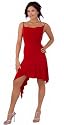 Seductive Short Evening Club Cocktail Draped-neck Dress with Flutter Hem from Hot Fash Dresses - JULIA Red
