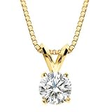 18k Gold Four Prong Round Diamond Solitaire Pendant (H-I/SI1, 3/4 ct. tw.)