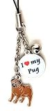 Pug Dog Cell Phone Charm