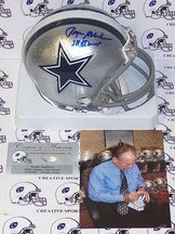 Roger Staubach Autographed Dallas Cowboys Mini Football Helmet with 