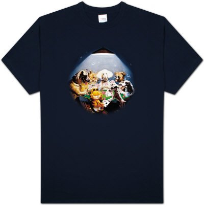 Garfield - Playing with the Big Dogs T-Shirt, S - Navy