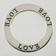 Double Sided Round LOVE Affirmation Band Pendant in Sterling Silver, #11821