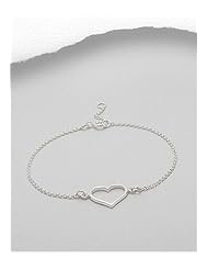 Heart Bracelet In 92.5 Sterling Silver