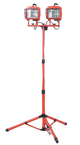 Coleman Cable Two-Light 1000-Watt Quartz Halogen Floodlight with Adjustable Tripod #07766