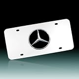 Mercedes Benz Black Infill Logo on Chrome License Plate