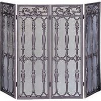 Uniflame Four Fold Solid Bronze Old World Fireplace Screen by Uniflame