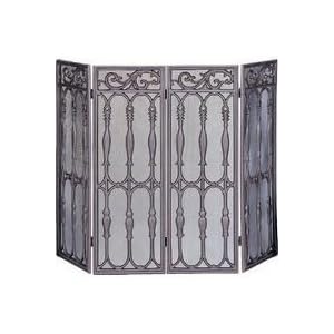 Uniflame Four Fold Solid Bronze Old World Fireplace Screen