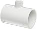 Spears 402 Series PVC Pipe Fitting, Tee, Schedule 40, White, 1