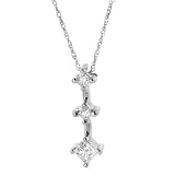 14k White or Yellow Gold 3-Stone Princess-Cut Diamond Pendant (1/4 cttw, I-J Color, I1-I2 Clarity)