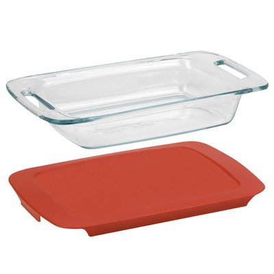 Pyrex  Easy Grab 2-qt Oblong with Red Plastic Cover