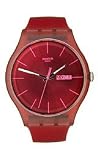 Swatch Originals Burgandy Rebel Silicone Strap Burgandy Dial Men's watch #SUOR702