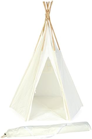 7' Giant Teepee with Carry Case - Customizable Canvas Fabric - By Simply Sports (White)