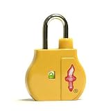 from Safe Skies LLC SAFE SKIES TSA Boomerangit Padlock with Indicator - SUNBURST YELLOW with UNIQUE LOST & FOUND feature Model 91y