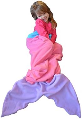Mermaid Tail Blanket Softest Comfy Cozy Fleece for Kids (Pink Purple Aqua)