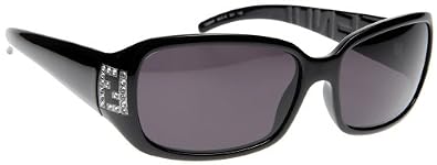 Click here to buy Fendi Ladies Metal Logo Fs 350r Black Frame Grey Lens Plastic Sunglasses by Fendi.
