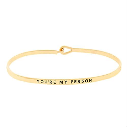 You're My Person Metal Hook Bracelet in Silver Gold or Rose Gold Tone (GOLD)