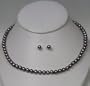Necklace and Earring Set Black Freshwater Cultured Pearl (7.5-8mm)