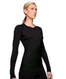 Icebreaker Womens Oasis Crewe Base Layer, Black, X-Large