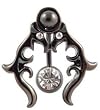 Black Tribal Shield Belly Button Ring Shipped with Clear Gems