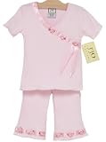 JoJo Designs 2 Piece Short Sleeve Satin Ribbon Baby Girl's Outfit, 3 to 6 Months