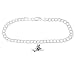 Silver Three Dimensional Snow Skier on 5 Millimeter Charm Bracelet