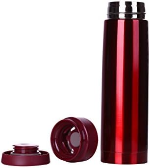 Puledon Stainless Steel Tea Water Coffee Flask Vacuum Thermos Cup Travel Mug, 16 Ounce (red wine)