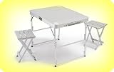 EARTH 2-PERSON TABLE w/ TWO STOOLS w/ Storage Case -- STRONGER Anodized Aluminum Frame -- Lightweight & EASY to Carry Anywhere -- EASY Set Up & Take Down