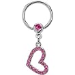 Pink Jeweled Hollow Heart Captive Ring