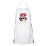 Apron White Last Stop Full Service Gasoline Motorcycle Girl