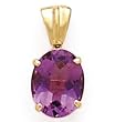 14k Gold & Amethyst Large Oval Pendant
