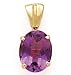 14k Gold & Amethyst Large Oval Pendant