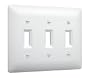 Taymac 4440W Paintable Triple Toggle Light Switch Wall Plate Cover, White, 3-Gang