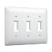 Taymac 4440W Paintable Triple Toggle Light Switch Wall Plate Cover, White, 3-Gang