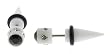 White Acrylic Fake Tapers with Clear and Black Crystals - 2G - 16G Wire - Sold as a Pair