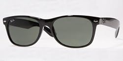 RAY BAN 2132 NEW WAYFARER 901L BLACK PLASTIC SUNGLASSES