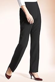 Flat Front Side Zip Stretch Slim Leg Trousers