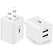 USB Charger, 2 Pack Allytech 2.1A USB Charger 10W Dual USB Wall Charger for iPhone 6S iPhone 6 iPhone 6 Plus, iPod iPhone 5 5S - White