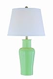 Lite Source LS-21587L/GRN Evelia Ceramic Table Lamp, Light Green with Off-White Fabric Shade