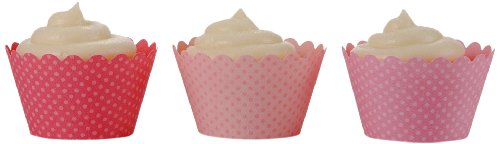 Dress My Cupcake Baby Pink Trio Cupcake Wrappers, Set of 36